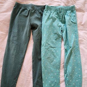 Gap Kids Girls Set of 2 Pairs Green Themed Leggings Size 6/7